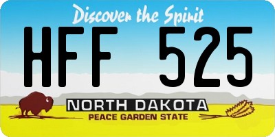 ND license plate HFF525