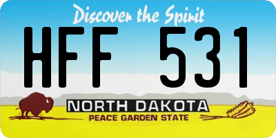 ND license plate HFF531