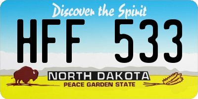 ND license plate HFF533