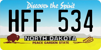 ND license plate HFF534