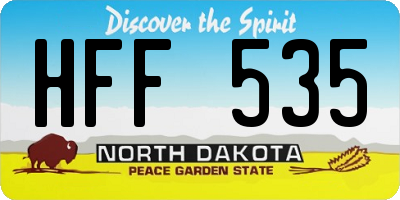 ND license plate HFF535