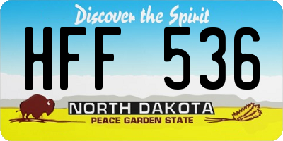 ND license plate HFF536