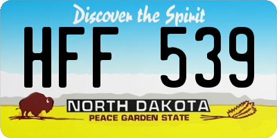 ND license plate HFF539