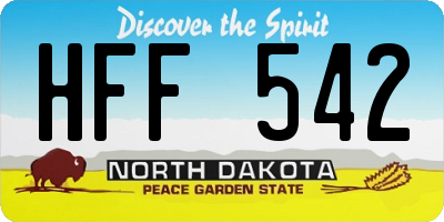ND license plate HFF542