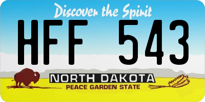 ND license plate HFF543