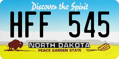 ND license plate HFF545