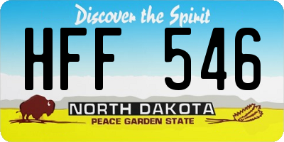 ND license plate HFF546