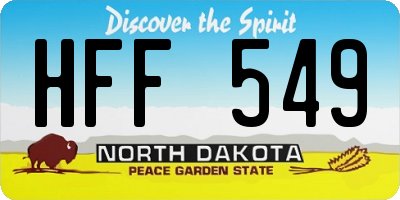 ND license plate HFF549