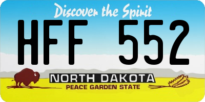 ND license plate HFF552