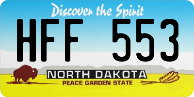 ND license plate HFF553