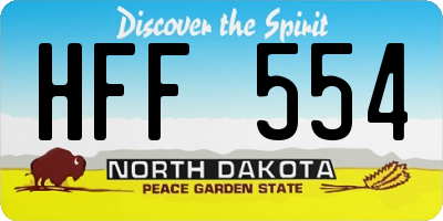 ND license plate HFF554