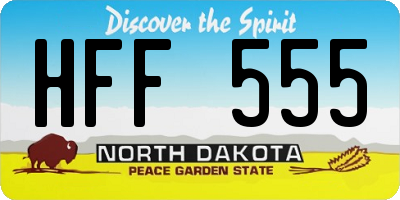 ND license plate HFF555