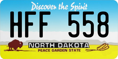 ND license plate HFF558