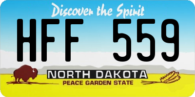 ND license plate HFF559