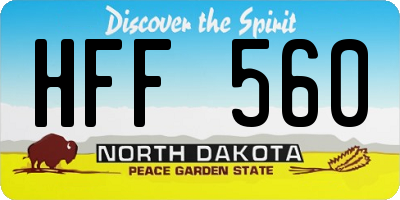 ND license plate HFF560