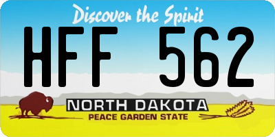ND license plate HFF562