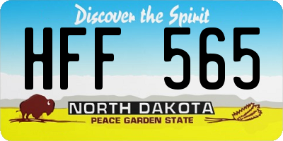 ND license plate HFF565