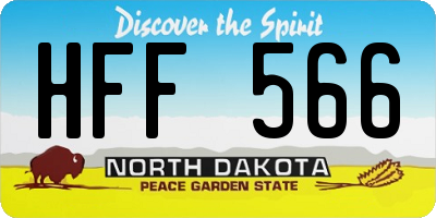 ND license plate HFF566