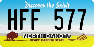 ND license plate HFF577