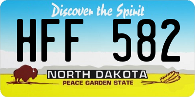 ND license plate HFF582