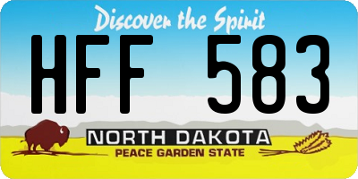 ND license plate HFF583