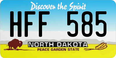 ND license plate HFF585