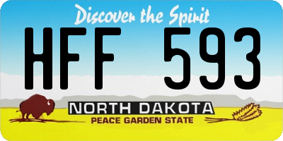 ND license plate HFF593