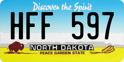 ND license plate HFF597