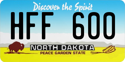 ND license plate HFF600