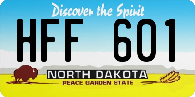 ND license plate HFF601