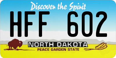 ND license plate HFF602