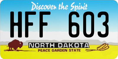 ND license plate HFF603