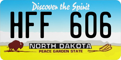 ND license plate HFF606