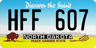 ND license plate HFF607
