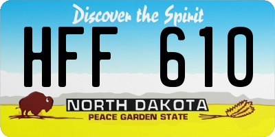 ND license plate HFF610