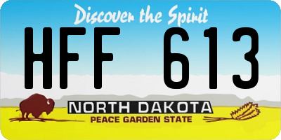 ND license plate HFF613