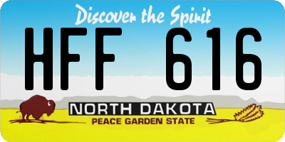 ND license plate HFF616