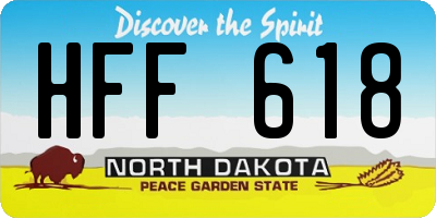 ND license plate HFF618
