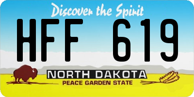 ND license plate HFF619