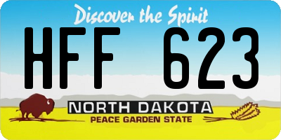 ND license plate HFF623