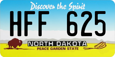 ND license plate HFF625