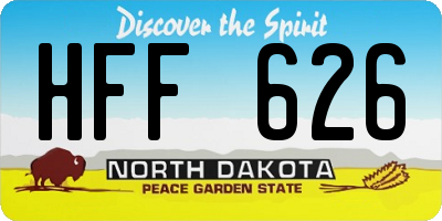 ND license plate HFF626