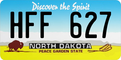 ND license plate HFF627