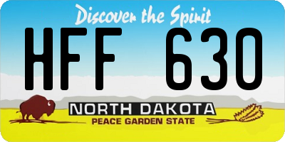 ND license plate HFF630