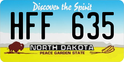 ND license plate HFF635