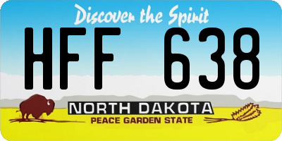 ND license plate HFF638