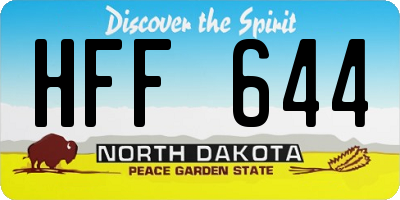 ND license plate HFF644
