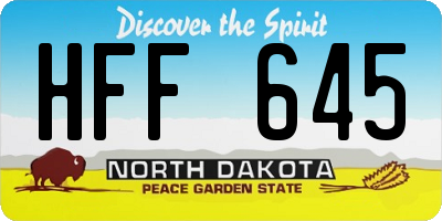 ND license plate HFF645