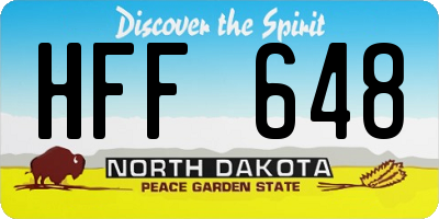 ND license plate HFF648