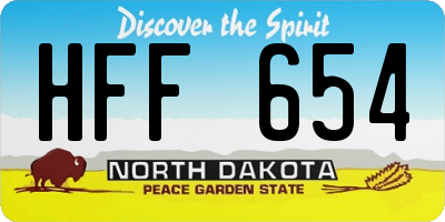 ND license plate HFF654